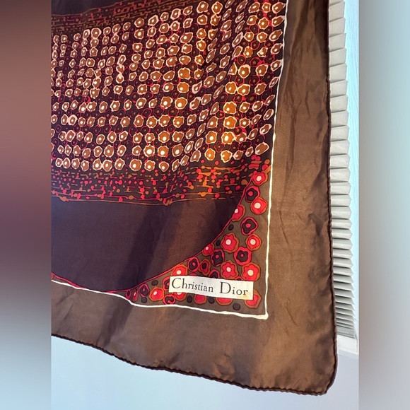 💎 RARE Christian Dior Silk Scarf 1970s Vintage - Picture 1 of 15